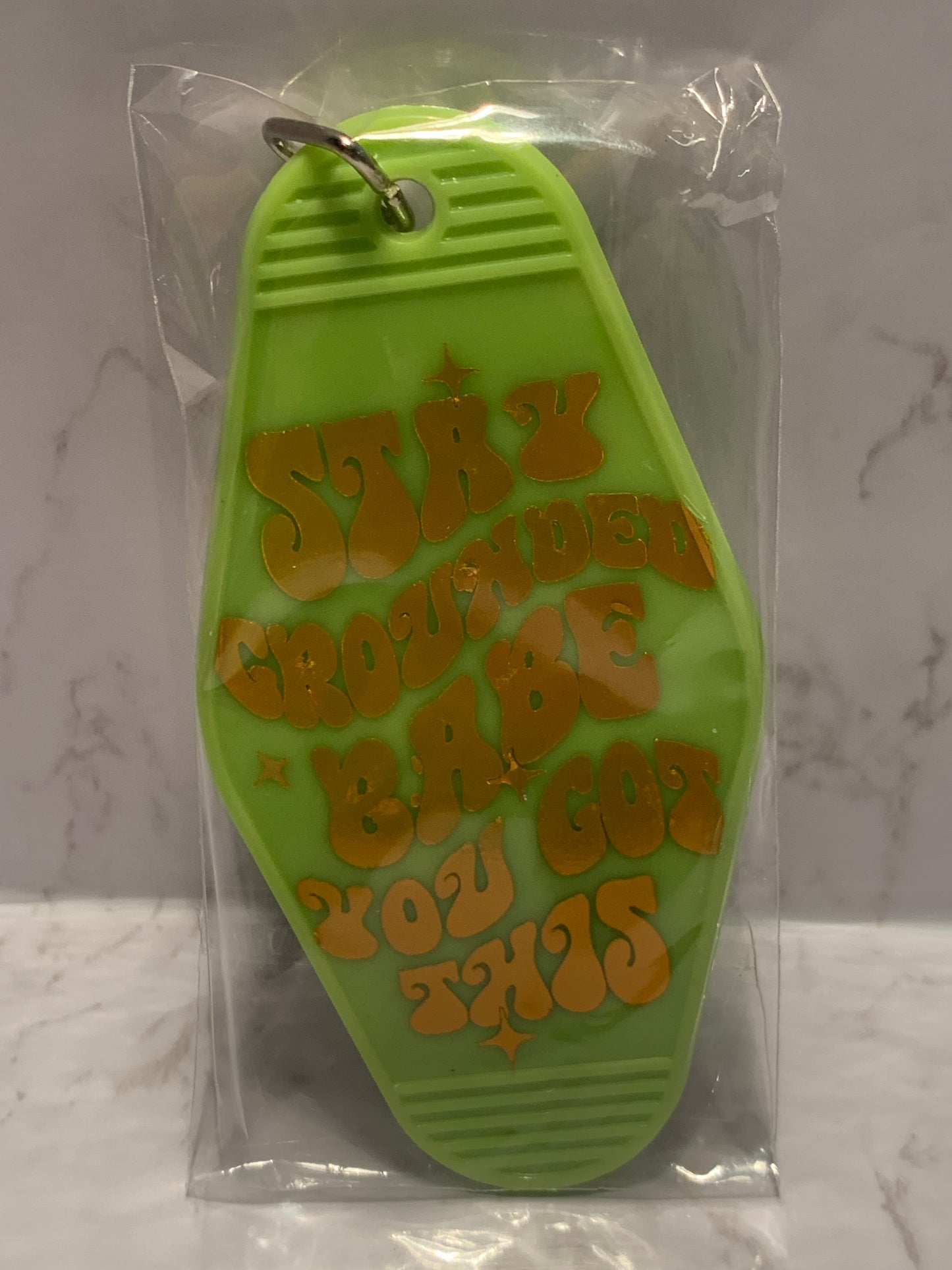 “Stay grounded babe, you got this” classic motel style keychain