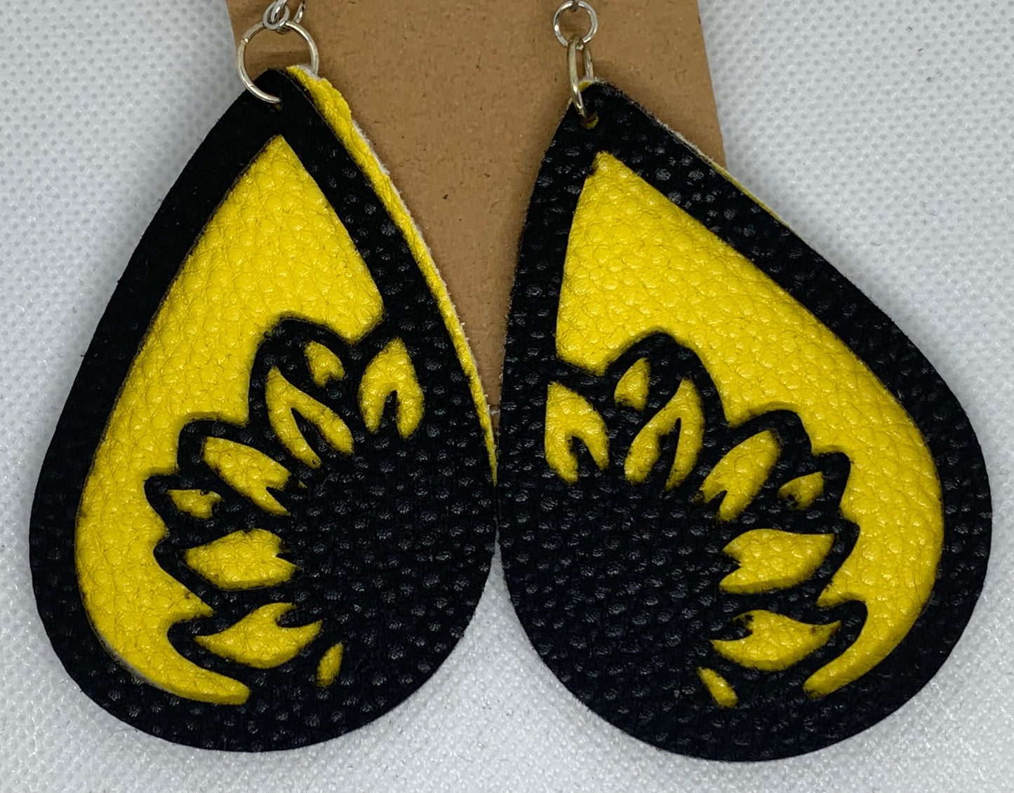 Yellow and Sunflower Dangle Earrings