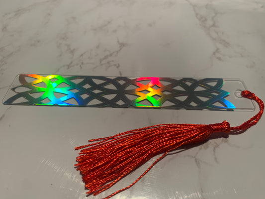 Celtic inspired holographic bookmark - silver
