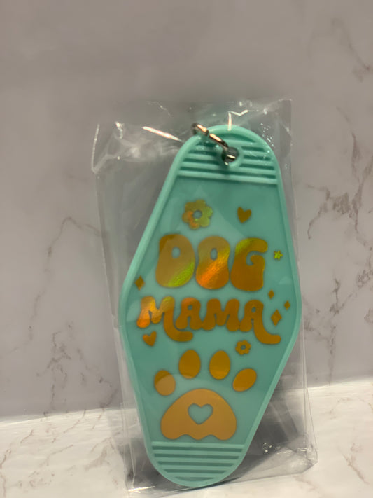 “Dog mama” classic motel style keychain