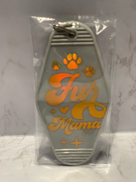 “Fur Mama” classic motel style keychain