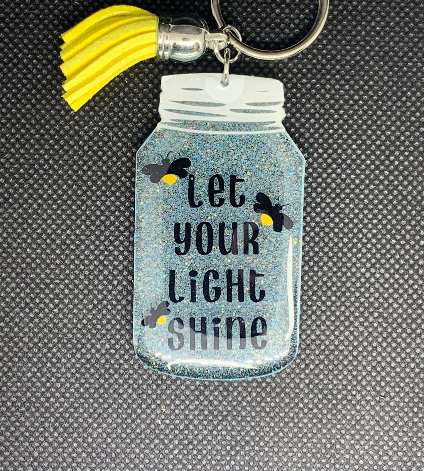 Lightening Bug in Mason Jar Keychain