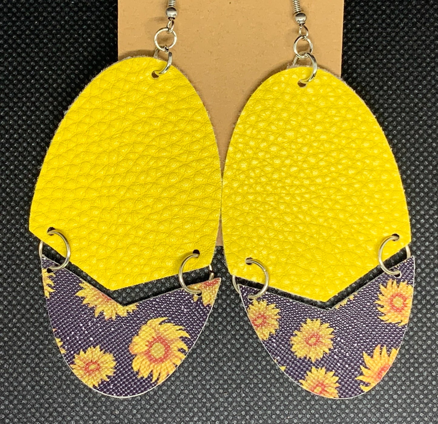 Yellow and Sunflower Dangle Earrings