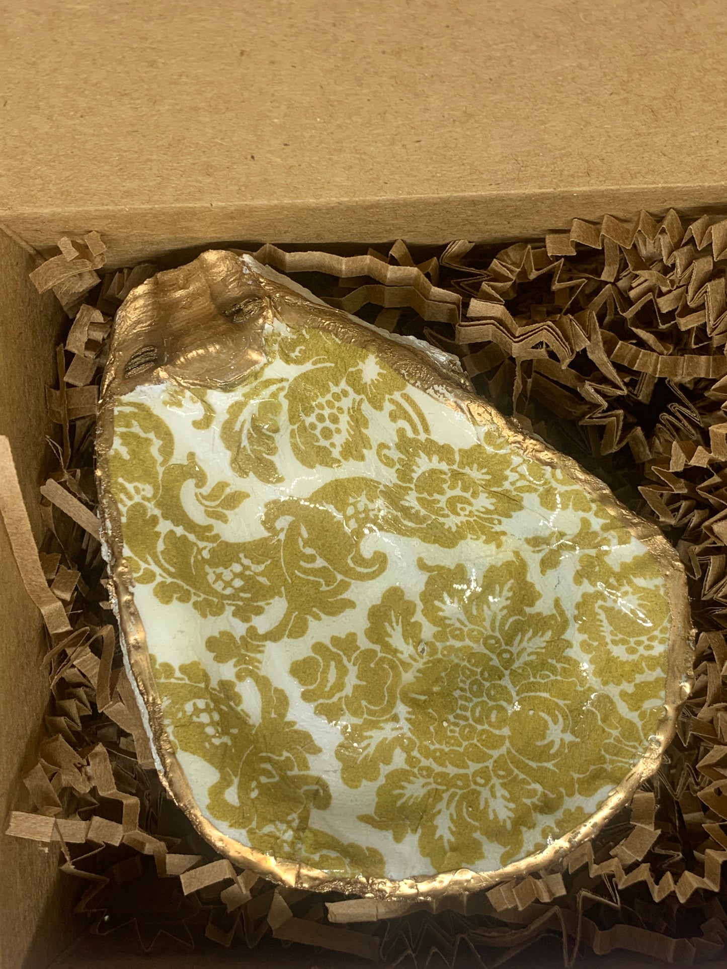 Classic gold and white jewelry dish