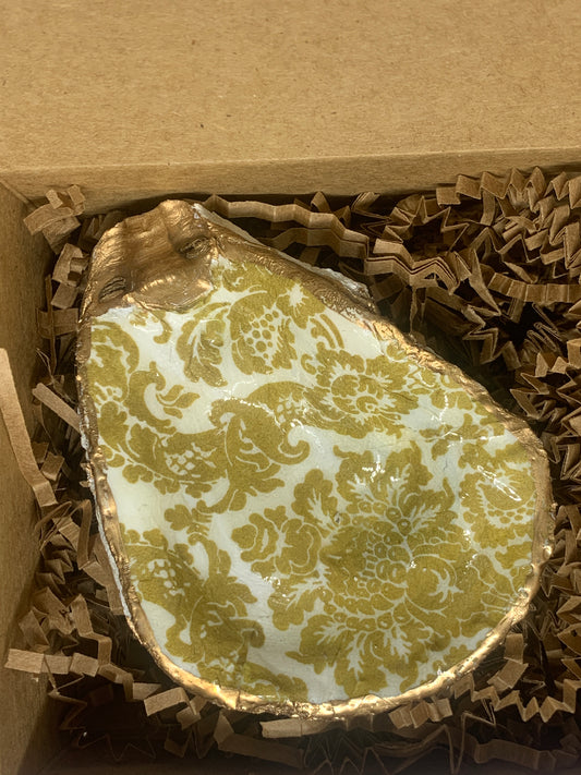 Classic gold and white jewelry dish