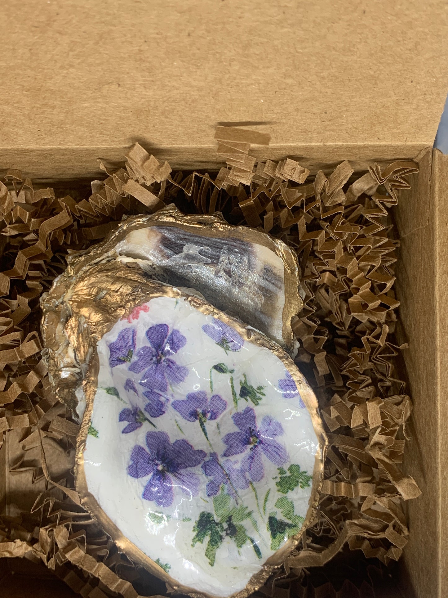 Tiny purple flowers jewelry dish