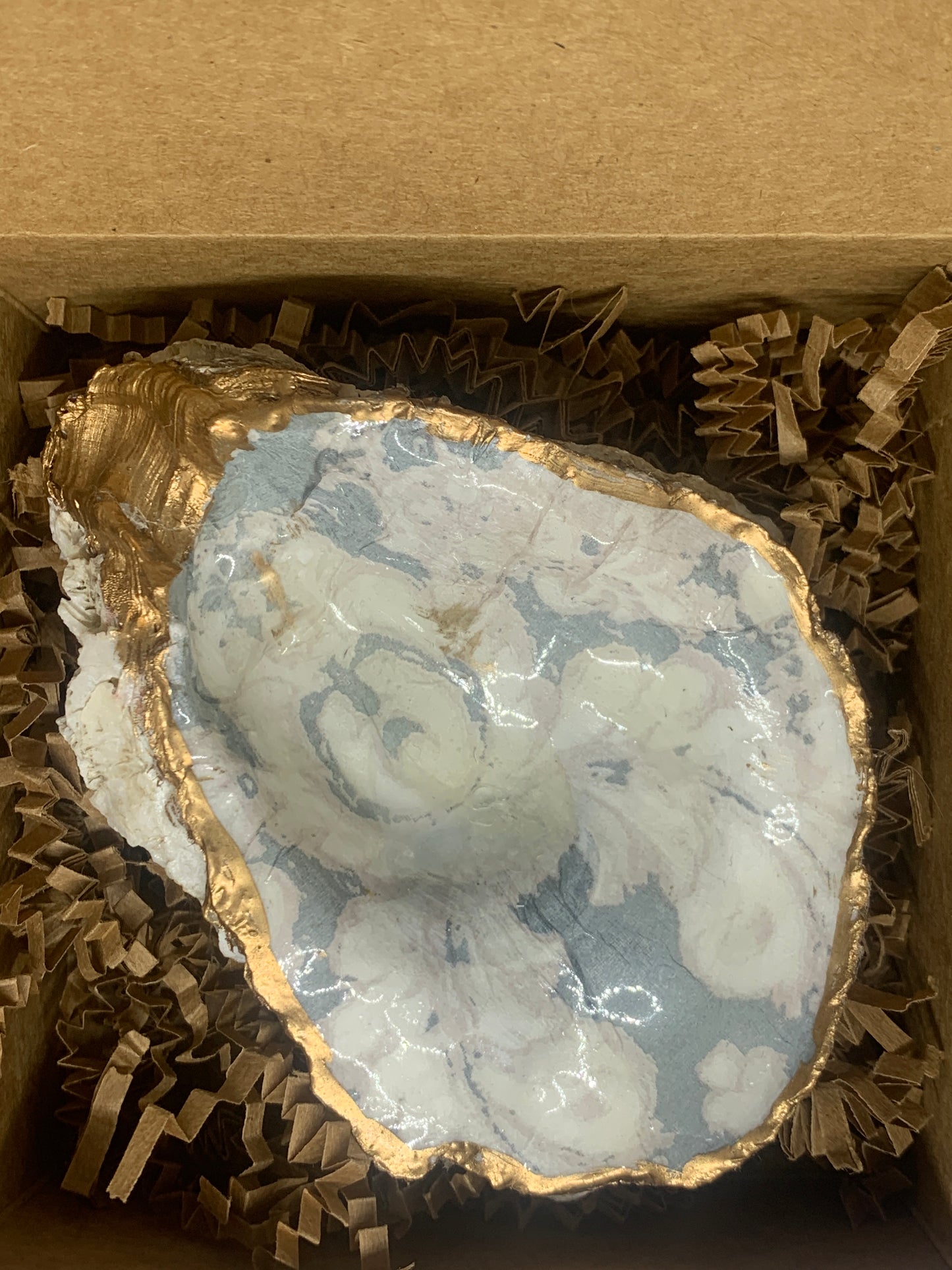 Muted colors leaf design jewelry dish