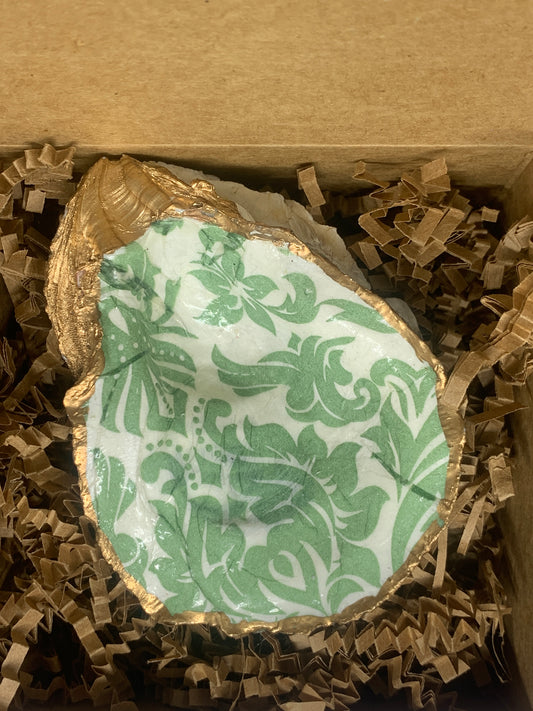Classic green and white jewelry dish