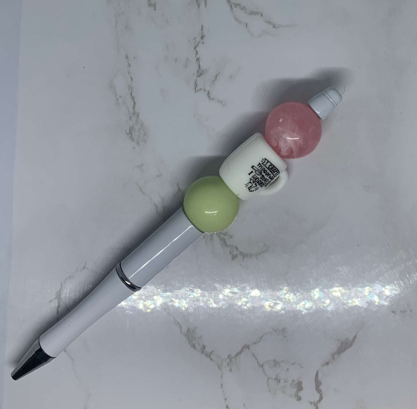 "I Craft Therefore I Hoard" Coffee Cup Beaded Ball-point Pen