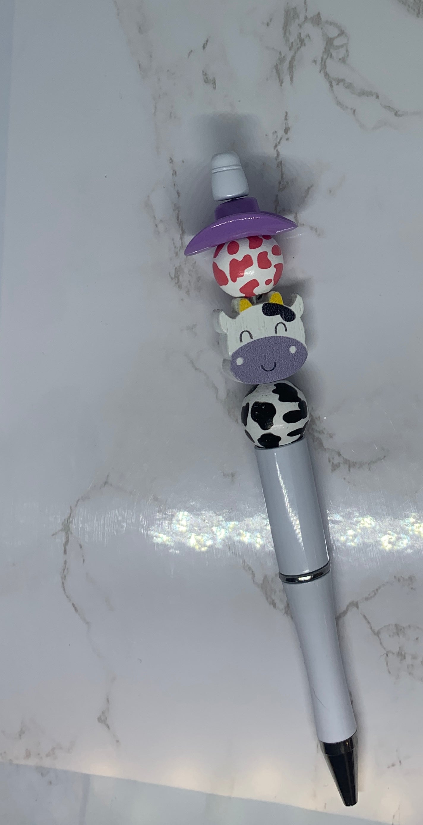 Cow Beaded Pen