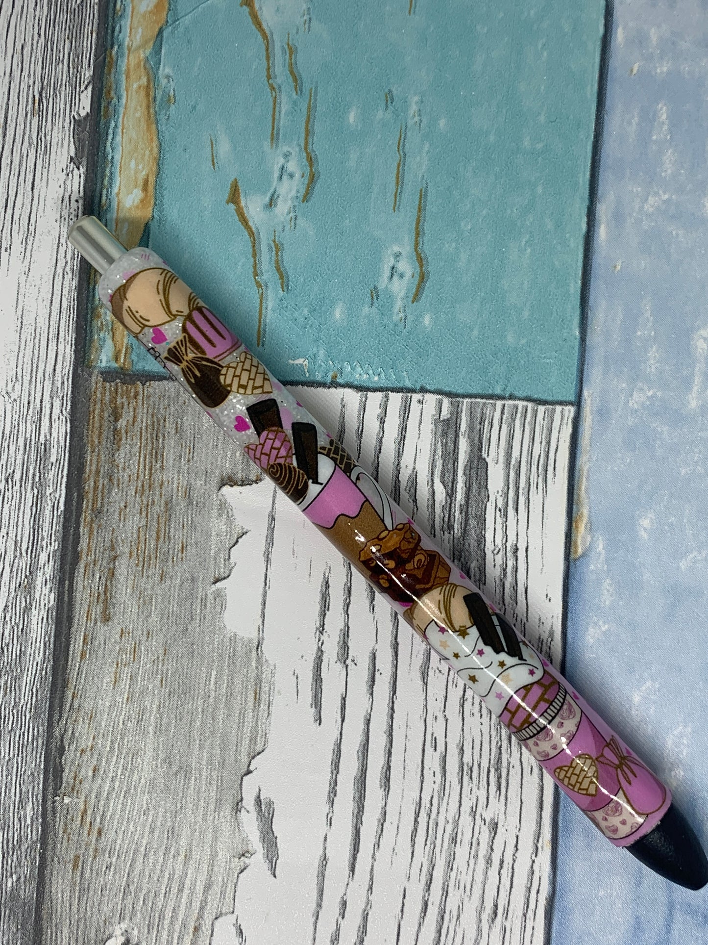 Resin Glitter Pen in Black Ink